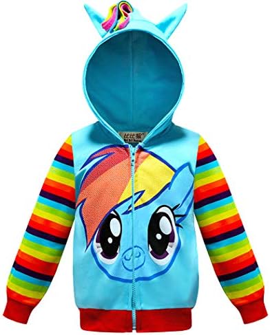 Girls Hoodies Coat Little Pony Rainbow Dash Hoodie Kids Coat 2-10 Years