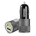 Car Charger, Quick Charger 2.0 Adapter, iClever-F 4.8A 30W 2-Port USB Car Charger for Apple Iphone 6s/6sP/6/6P/5s/5c/5, Ipad, Ipod, Samsung Galaxy S7/S6Edge, and More (4.8A Black)