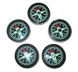 25 mm Liquid Filled Survival Button Compasses - Set of 5