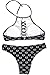 CUPSHE Women's Black Lace Up Halter Padding Bikini Set (L)