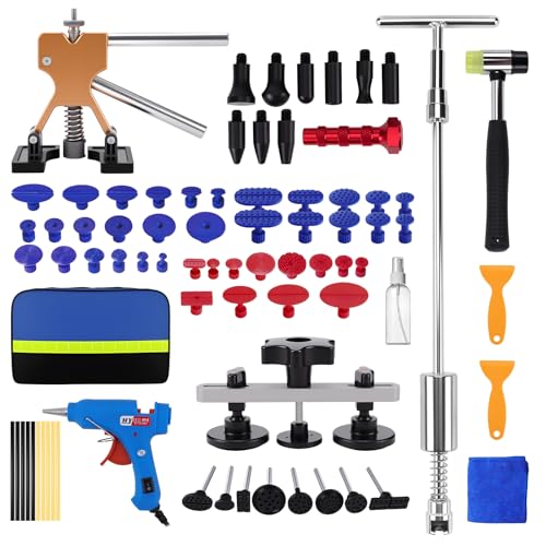 78Pcs Car Body Dent Puller Kit Car Dent Puller Kit Dent Hammer Puller Bridge Puller Kit for Car Vehicle Portier Dent Removal