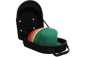Lids Hat Travel Case – Baseball Cap Carrier for 6 Hats, Durable Black Exterior & Interior, Storage with Handle & Adjustable Shoulder Strap, Hard Hat Organizer for Travel & Closet