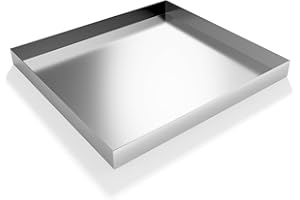 jkxoo Washing Machine Pan-27" x 25" x 2.5" Heavy Duty 304 Stainless Steel Washing Machine Tray, Washer Pan, Drip Tray Catch, No Hole