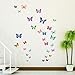 DECOWALL DS9-1302 30 Vibrant Butterflies Kids Wall Stickers Wall Decals Peel and Stick Removable Wall Stickers for Kids Nursery Bedroom Living Room d?cor