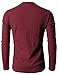 H2H Men's Long Sleeve Waffle Henley Casual Henley T-Shirts for Men Wine US S/Asia M (KMTTL062)