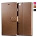 iPhone 6s Plus Case, TUCCH® Wallet Leather Case for iPhone 6s Plus / iPhone 6 Plus (5.5 inch), Slim Flip Folio Cases Book Cover with Credit Card Slots, Cash Clip, Stand Holder, Magnet Closure, Brown