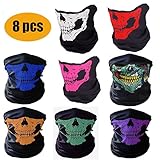 Fashion Easy Couples Seamless Skull Face, Motorcycle Face Mask,Dust-proof Windproof Motorcycle Bicycle Face Mask for Cycling, Hiking, Camping, Climbing, Fishing, Hunting (8Pcs-Color Set)