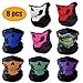 Fashion Easy Couples Seamless Skull Face, Motorcycle Face Mask,Dust-proof Windproof Motorcycle Bicycle Face Mask for Cycling, Hiking, Camping, Climbing, Fishing, Hunting (8Pcs-Color Set)