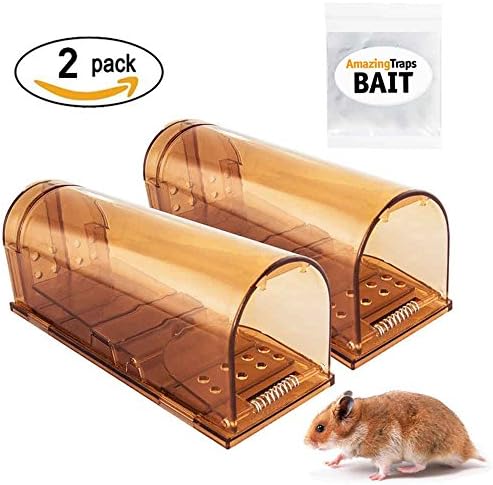 The Amazing Smart Mouse Trap w/Starter Bait - Humane Live Cage Catches Rats, Mice, Hamsters, and Other Small Rodents (Set of 2)