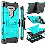LG V20 Case, Zenic Shock Resistant Hybrid Tri-Layer Armor Defender Protector Case Cover with Belt Swivel Clip and Kickstand for LG V20 All Carriers (Green)
