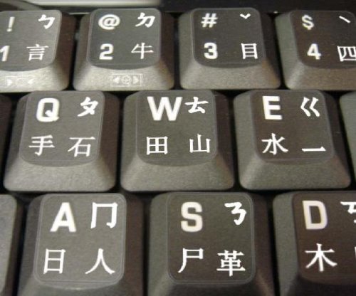 CHINESE KEYBOARD STICKERS TRANSPARENT BACKGROUND WITH WHITE LETTERING