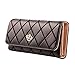 Jastore Elegant Lady Women Clutch Crown Wallet Long Purse Leather Wallet (Black)