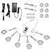 AIBOO Linkable Under Cabinet LED Lighting 12V Dimmable Puck Lights with Wireless RF Remote Control, Hardwired & Wall Plug in for Counter Lighting(6 Lights, Warm White)