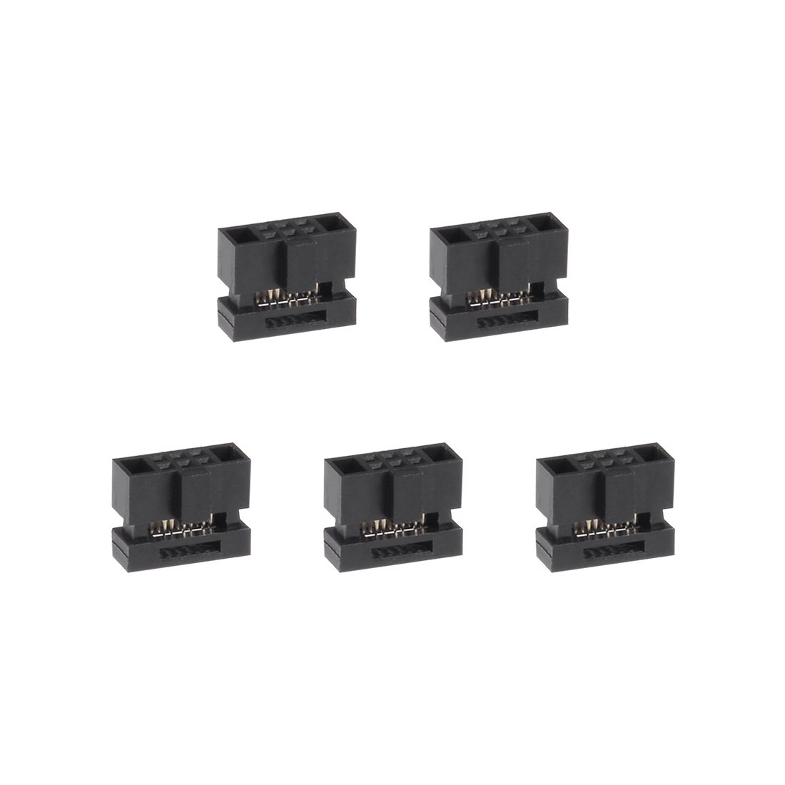 Sourcingmap 5Pcs 2x3Pin 1.27mm Pitch Double Rows Straight Connector IDC FC Ejector Header