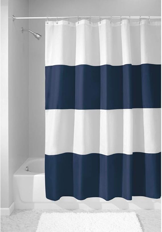 mDesign Rideau de Douche avec Motif à Rayures – Rideau Baignoire avec