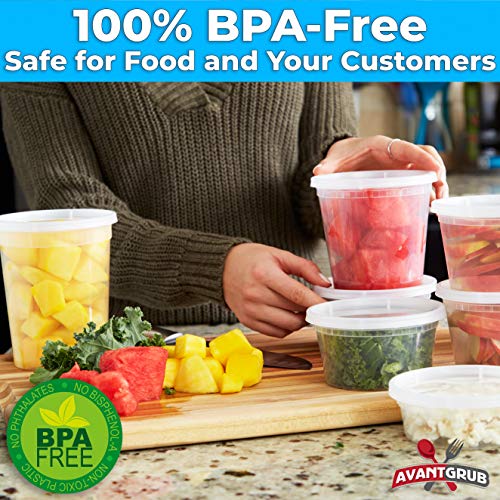 Deli Grade, BPA Free 16oz Plastic Containers with Lids, 24ct. Leakproof