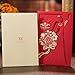 Gold Fortune Paper Laser Cut Wedding Baby Shower Invitation Cards with Flower Hollow Favors Invitation Cardstock for Engagement Birthday Graduation (CX068 Red)