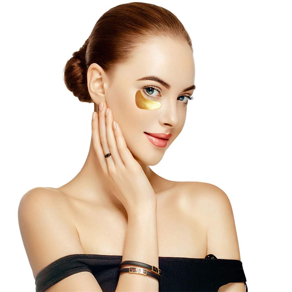 Adofect 30 Pairs Gold Collagen Under Eye Mask Anti-Aging Hyaluronic Acid 24k Gold Eye Patches for Moisturizing & Reducing Dark Circles, Luxury Gift for Women and Men, Gold : Beauty