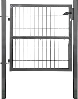 V2Aox Gartentor Gartentür Zauntür Zauntor Gartenpforte Quadratrohr Anthrazit Grün mit Schloss, Farbe/Türhöhe:Anthrazit / 100 cm