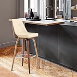 Armen Living Nolte 30" Swivel Bar Stool in Cream