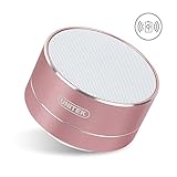 Unitek Qi Wireless Charged Bluetooth Speaker, Portable Outdoor Bluetooth V4.0 Speaker, Support Wired Charger, w/Enhanced Bass, FM Radio, Built-in Mic, Hands-Free & Micro SD Card Slot, Rose Gold