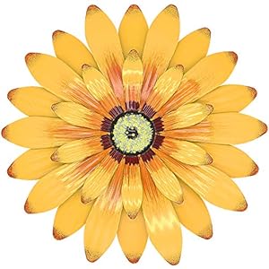 Juegoal 16 Inch Large Metal Flower Wall Art Inspirational Wall Decor Hanging for Indoor Outdoor Home Bedroom Living Room…