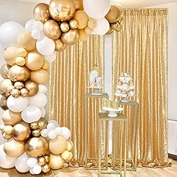B-COOL Gold Sequin Backdrop Curtain Gold Curtains 2