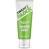 SweatBlock Antiperspirant Lotion for Hands & Feet, Proven to Reduce Excessive Sweating, Reduce Hand & Foot Sweat & Smelly Feet, Safe Effective, FDA Compliant Anti Sweat Lotion for Women & Men, 50mL