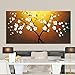 Wieco Art - Floral Oil Paintings on Canvas Wall Art Ready to Hang for Living Room Bedroom Home Decorations Modern Large Stretched and Framed 100% Hand Painted Contemporary White Flowers Artwork L