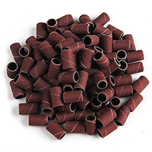 TAROMAING 200 Pcs Professional Sanding Bands Nail Manicure # 180 Grit File Sand Piece Set (Fine)