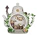 Exhart Fairy Teapot Kitchen Garden Statue - Miniature Teapot House Solar Resin Statue in Hand-Painted Colors - Whimsical Teapot Home Decor w/Solar Accent Light for a Lovely Fairy Garden, 6