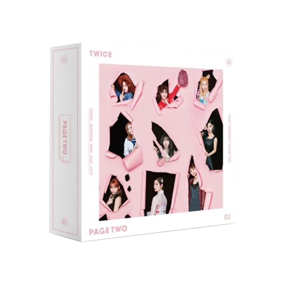 JYP Ent TWICE PAGE TWO (Pink Version) 2nd Mini Album CD+Photocards+Photobook+Garland+Lenticular Card & Holder+(Extra TWICE 5 Photocards)