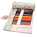 CreooGo Canvas Pencil Wrap, Travel Drawing Pencil Roll Organizer For Artist, Pencils Pouch Case Hold For 72 Colored Pencils (Pencils are not included)-Countryside,72 Holes