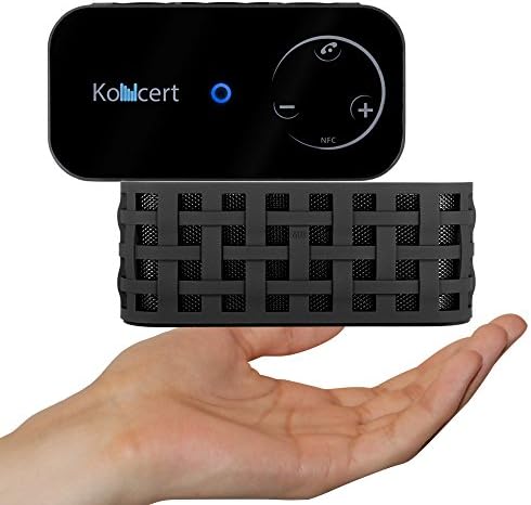 KONCERT Portable NFC Bluetooth Wireless Speaker with Call Speakerphone System BLACK (Touch control, 6 watt Total, 1800mah Li-ion)