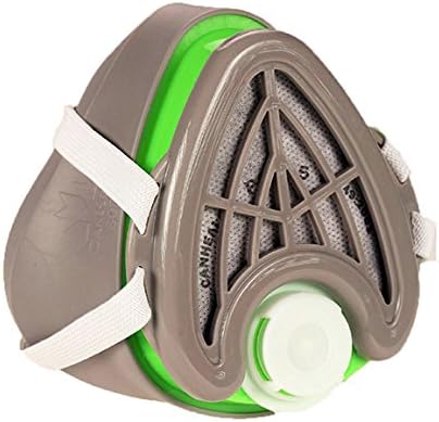 CANHEAL Dust Mask Washable and Reusable + 4 Active Carbon Filters Included (Medium - Large, Gray/Green)