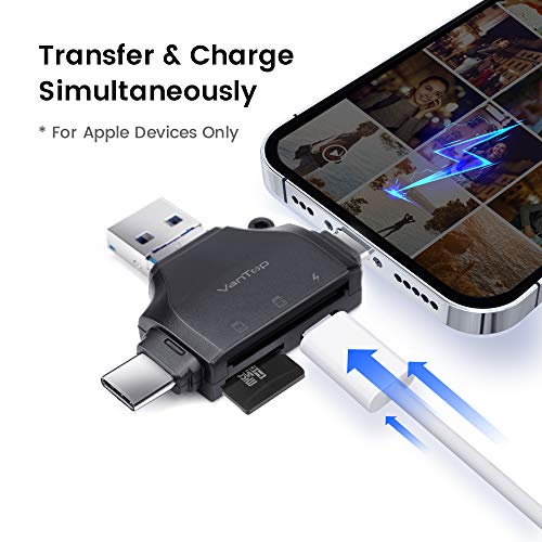 VanTop 4 in 1 SD Card Reader for iPhone, iPad, Andriod Phones,DSLR