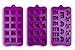 Silicone Chocolate Candy Molds, 3-Pack Set, Non-Stick Candy & Ice Cube Molds, Choice of Three Colors, Chocolate, Purple