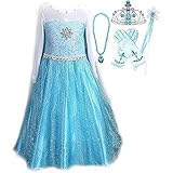 Snow Queen Elsa Princess Party Dress Costume with Accessories (7-8, Style 2)