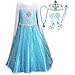 Snow Queen Elsa Princess Party Dress Costume with Accessories (7-8, Style 2)