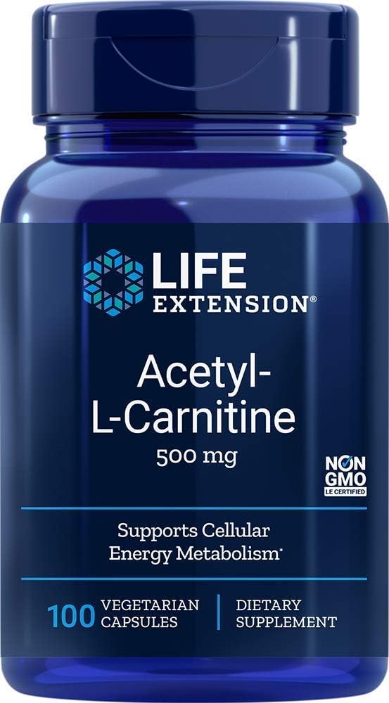Acetyl L Carnitine 500mg Life Extension 100 VCaps: Health & Personal Care