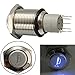 Ninth-City 16mm Momentary Metal Blue LED Lighted Power Push Button Waterproof Speaker Horn Switch 12V