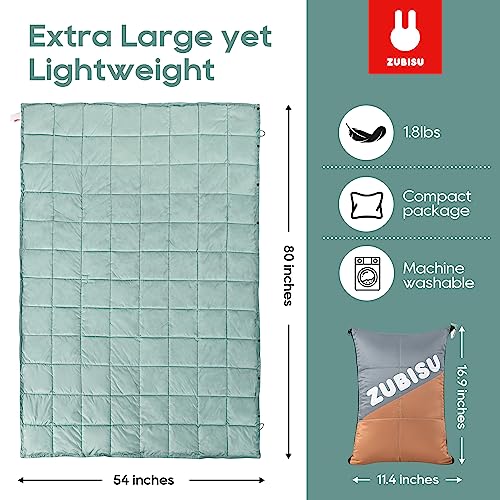 ZUBISU Down Alternative Camping Blanket - Water Resistant, Packable & Warm Outdoor Blanket for Travel, Park, Beach, Hiking & Camping(80