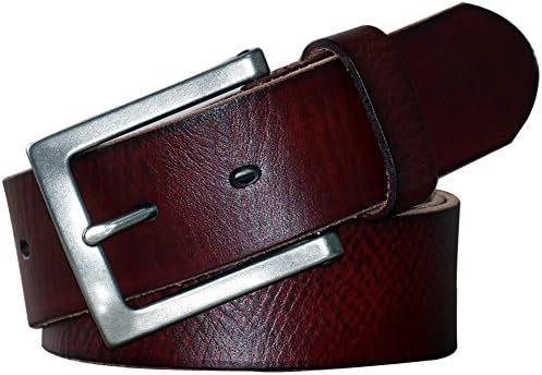 POL PARKMAN Mens Classic Jean Leather Belt Brown 1 1/2 inch Wide