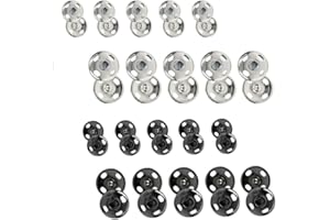 HIDOSNG Sew on Snap Buttons, 20 Sets Clothes Hidden Sew on Press Studs Button Metal Snaps Fastener for Sewing Clothing Craft 