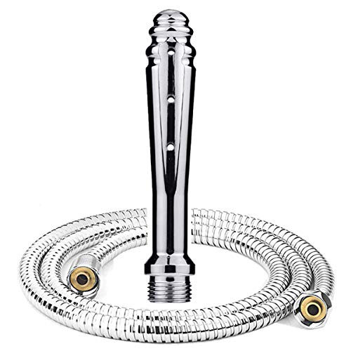 Doccetta in metallo per uomo e donna per clistere e vampate di calore vaginali, doccia per clistere anale bidet per donna incinta portatile tubo flessibile da 59 pollici (grande)