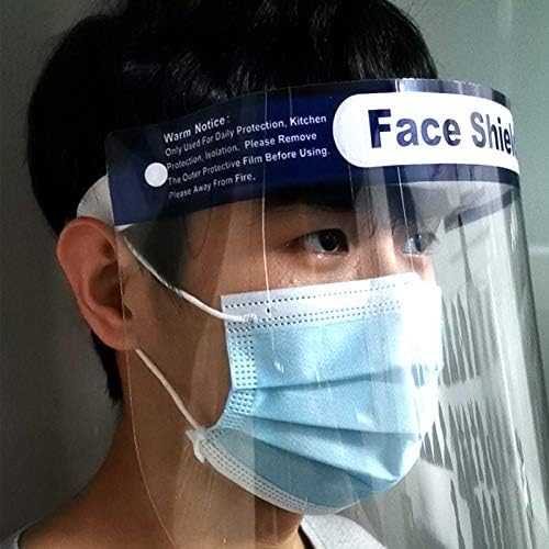 SGODDE Protective face Shield Visor Clear Anti Splash Anti-Fog Dust-Proof Visor Transparent Lightweight Plastic Full-Face Protection Face Cover for Prevent Saliva, Droplet,Pollen and Dust