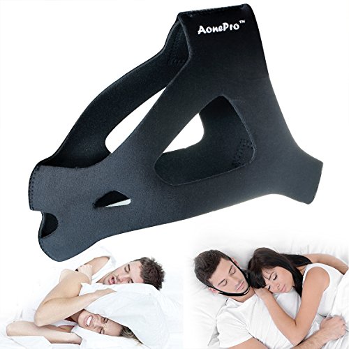 Anti Snoring Chin Strap - Snoring Helper, A Better Solution for Stopping Snoring Naturally and Aid Softly, Jaw Strap Supporter - Black