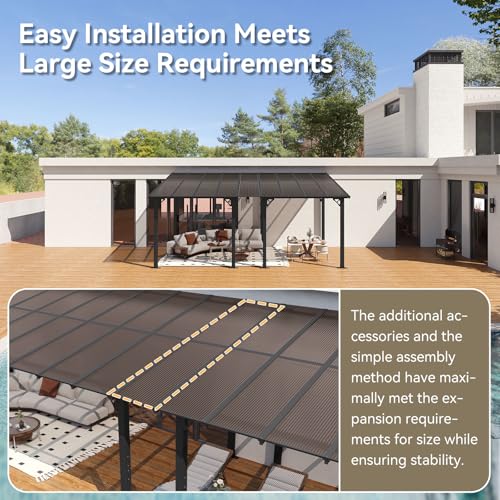Aoxun 18'x10' Wall Mounted Gazebo Review: Sloped Roof Patio Cover for Outdoor Space image 24