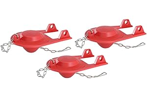 Korky Korky-2001TP 2001TP Universal Toilet Tank Flapper (3 Pack) -Easy to Install-Long Lasting All Rubber Seal-Made in USA, Red, 3 Count