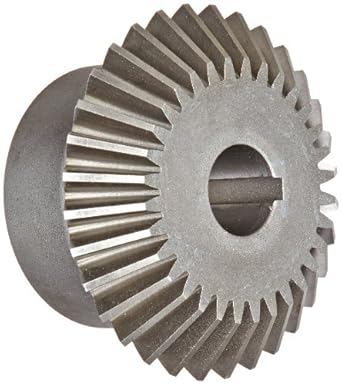 Boston Gear HLK Series Miter Gear, 1:1 Ratio, 20 Degree Pressure Angle, Straight Miter, Keyway, Steel with Hardened Teeth